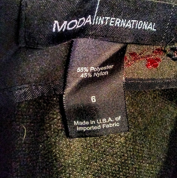 Black Taffeta Pants Red Floral - Picture 2 of 6